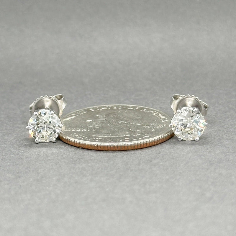 Estate 14K W Gold 1.91ctw J - K/SI2 OEC Diamond Stud Earrings GIA - Walter Bauman Jewelers