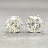 Estate 14K W Gold 1.91ctw J - K/SI2 OEC Diamond Stud Earrings GIA - Walter Bauman Jewelers