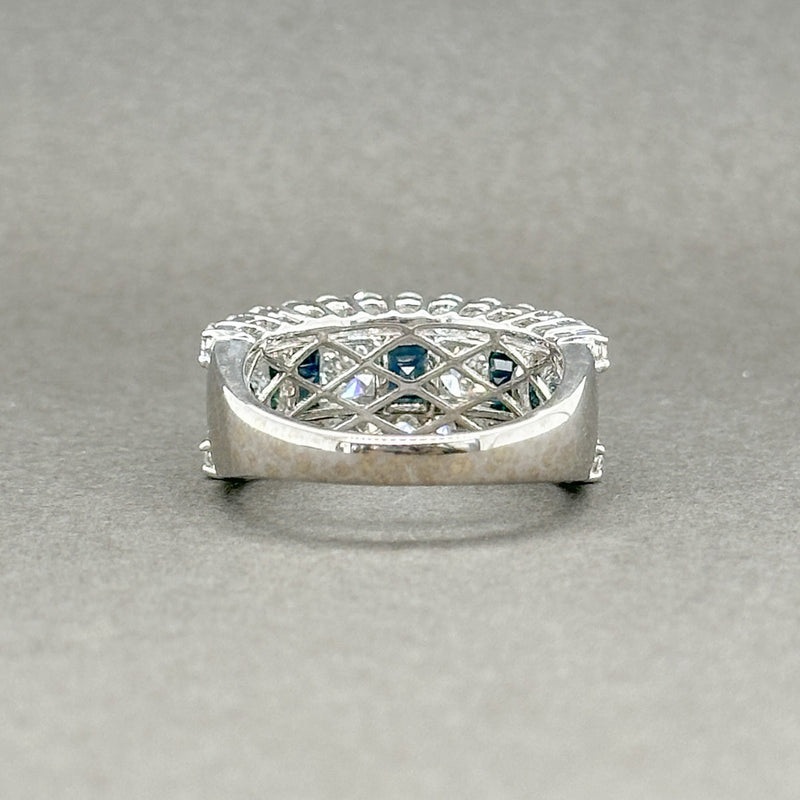 Estate 14K W Gold 1.93ctw H/SI2-I1 Diamond & 1.45ctw Sapphire Ring - Walter Bauman Jewelers