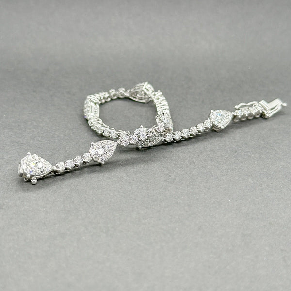 Estate 14K W Gold 2.04ctw H - I/SI1 - 2 Diamond Pear Link Line Bracelet - Walter Bauman Jewelers