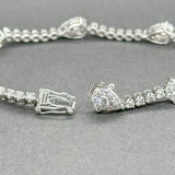 Estate 14K W Gold 2.04ctw H - I/SI1 - 2 Diamond Pear Link Line Bracelet - Walter Bauman Jewelers