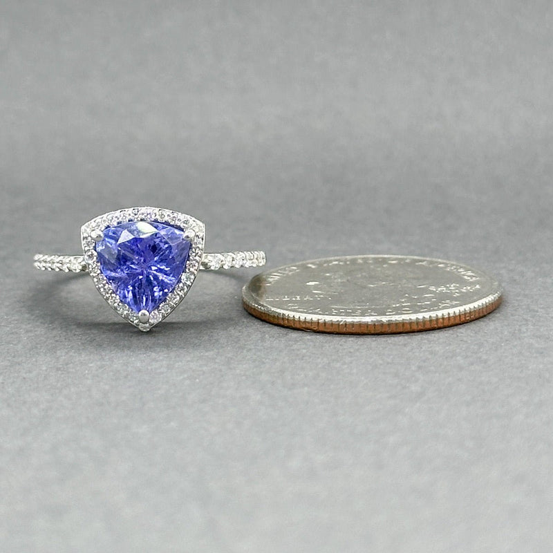 Estate 14K W Gold 2.08ct Tanzanite & 0.19ctw G - H/VS1 - 2 Diamond Ring - Walter Bauman Jewelers