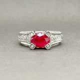 Estate 14K W Gold 2.10ct Ruby & 0.60ctw H-I/SI1-2 Diamond Ring - Walter Bauman Jewelers