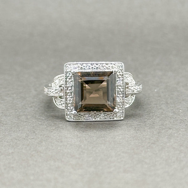 Estate 14K W Gold 2.20ct Smoky Quartz & 0.05ctw H-ISI1-2 Diamond Ring - Walter Bauman Jewelers