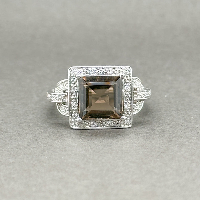 Estate 14K W Gold 2.20ct Smoky Quartz & 0.05ctw H-ISI1-2 Diamond Ring - Walter Bauman Jewelers