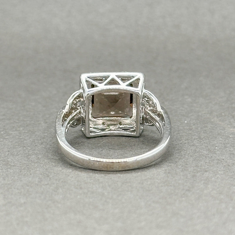 Estate 14K W Gold 2.20ct Smoky Quartz & 0.05ctw H-ISI1-2 Diamond Ring - Walter Bauman Jewelers