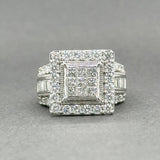 Estate 14K W Gold 2.22ctw G - I/SI1 - 2 Diamond Cluster Cocktail Ring - Walter Bauman Jewelers