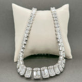Estate 14K W Gold 22.70ctw G-I/SI1-I1 Diamond Riviere Necklace - Walter Bauman Jewelers