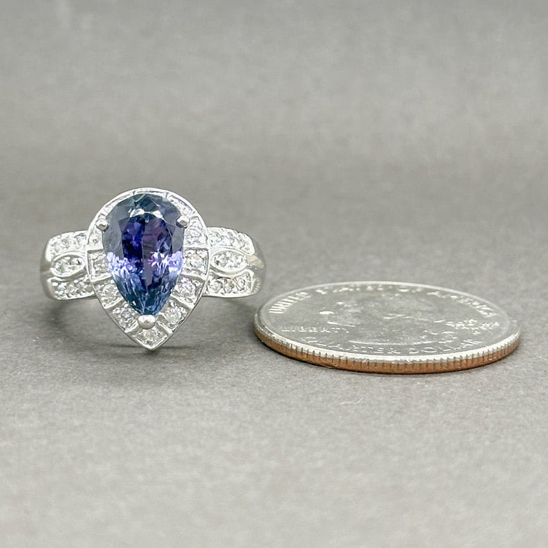 Estate 14K W Gold 2.50ct Tanzanite & 0.25ctw G-H/SI1-2 Diamond Ring - Walter Bauman Jewelers