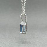 Estate 14K W Gold 2.52ct Sapphire & 0.08ctw H/SI1 Diamond Pendant - Walter Bauman Jewelers