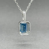 Estate 14K W Gold 2.52ct Sapphire & 0.08ctw H/SI1 Diamond Pendant - Walter Bauman Jewelers