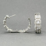 Estate 14K W Gold 2.52ctw H - I/SI1 - 2 Diamond In/Out Hoop Earrings - Walter Bauman Jewelers