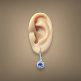 Estate 14K W Gold 2.80ctw Tanzanite & 0.58ctw G - H/SI1 - 2 Diamond Earrings - Walter Bauman Jewelers