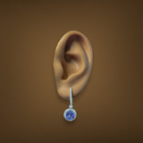 Estate 14K W Gold 2.80ctw Tanzanite & 0.58ctw G - H/SI1 - 2 Diamond Earrings - Walter Bauman Jewelers