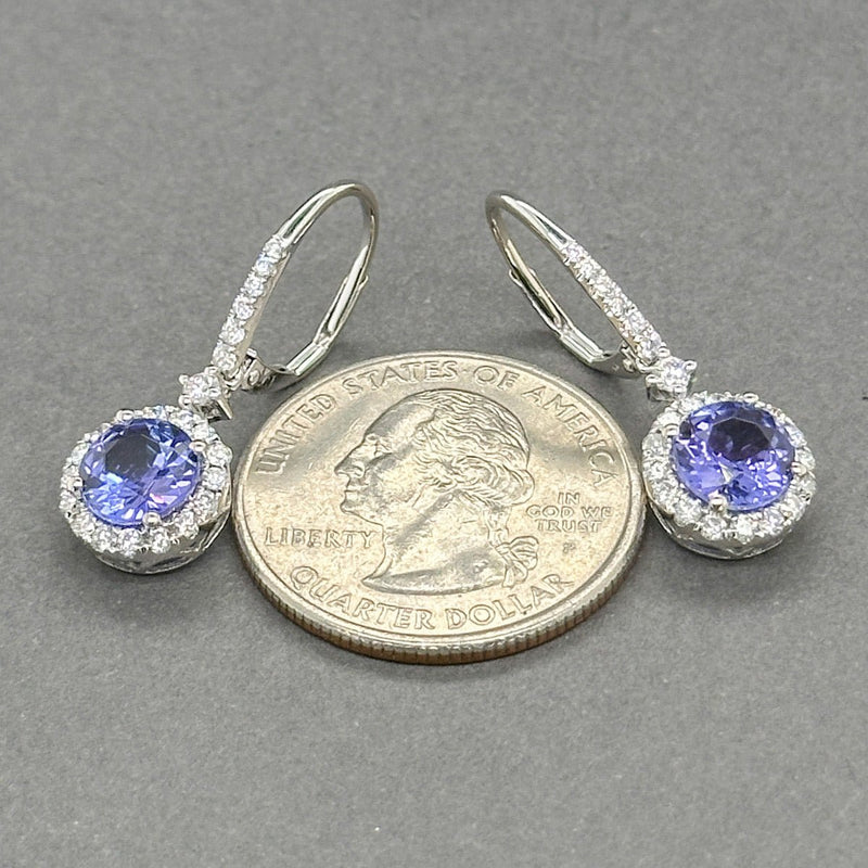 Estate 14K W Gold 2.80ctw Tanzanite & 0.58ctw G - H/SI1 - 2 Diamond Earrings - Walter Bauman Jewelers