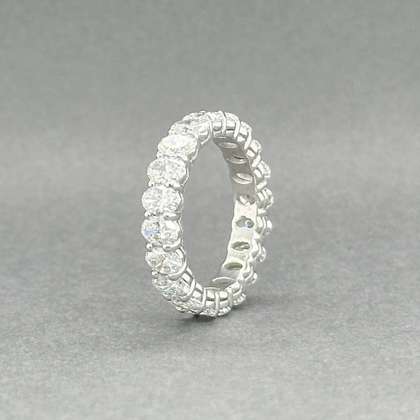 Estate 14K W Gold 2.91ctw Oval Lab - Created Diamond Eternity Ring - Walter Bauman Jewelers