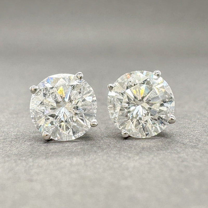 Estate 14K W Gold 3.08ctw G - H/I1 - 2 Diamond Screw Back Stud Earrings - Walter Bauman Jewelers