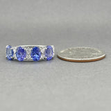 Estate 14K W Gold 3.16ctw Tanzanite & 0.37ctw G - H/SI1 - 2 Diamond Ring - Walter Bauman Jewelers