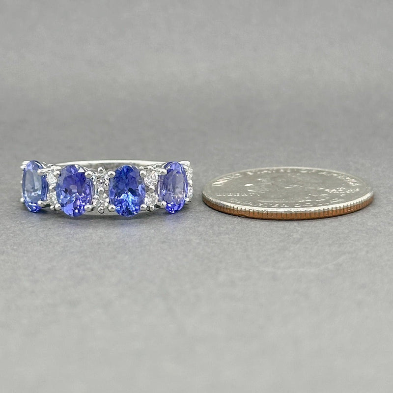 Estate 14K W Gold 3.16ctw Tanzanite & 0.37ctw G - H/SI1 - 2 Diamond Ring - Walter Bauman Jewelers