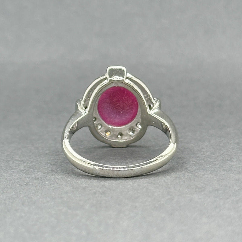 Estate 14K W Gold 3.32ct Lab - Created Star Ruby & 0.16ctw Diamond Ring - Walter Bauman Jewelers