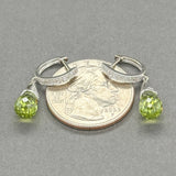 Estate 14K W Gold 3.38ctw Peridot & 0.04ctw H - I/SI1 - 2 Diamond Earrings - Walter Bauman Jewelers