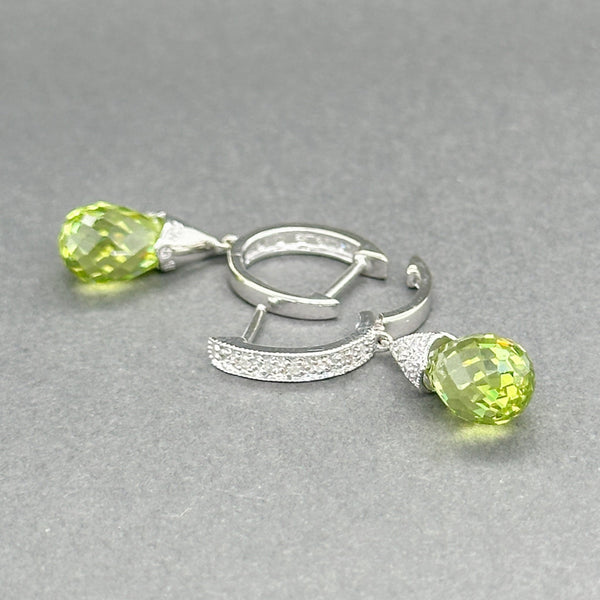 Estate 14K W Gold 3.38ctw Peridot & 0.04ctw H - I/SI1 - 2 Diamond Earrings - Walter Bauman Jewelers