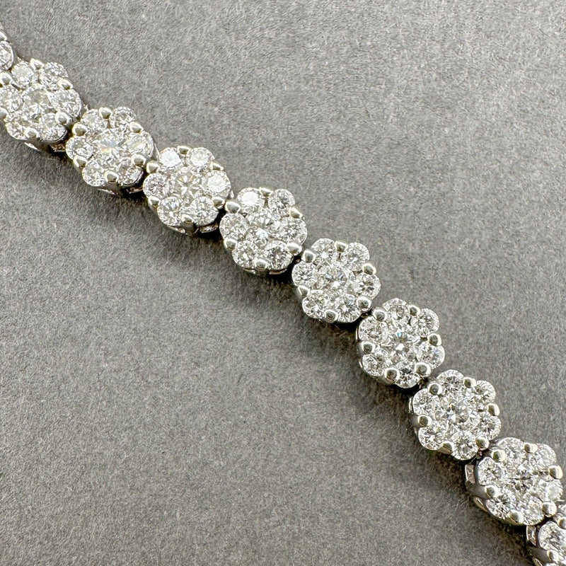 Estate 14K W Gold 3.43ctw G - H/SI1 - 2 Diamond Flower Bracelet - Walter Bauman Jewelers