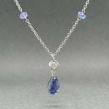 Estate 14K W Gold 4.12ctw Iolite & 0.18ct G - H/VS2 - SI1 Diamond Necklace - Walter Bauman Jewelers