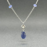 Estate 14K W Gold 4.12ctw Iolite & 0.18ct G - H/VS2 - SI1 Diamond Necklace - Walter Bauman Jewelers