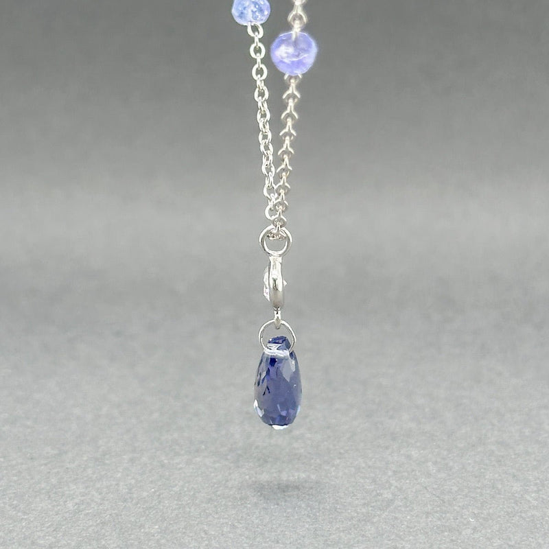 Estate 14K W Gold 4.12ctw Iolite & 0.18ct G - H/VS2 - SI1 Diamond Necklace - Walter Bauman Jewelers