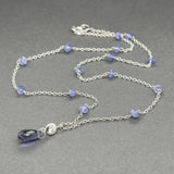 Estate 14K W Gold 4.12ctw Iolite & 0.18ct G - H/VS2 - SI1 Diamond Necklace - Walter Bauman Jewelers