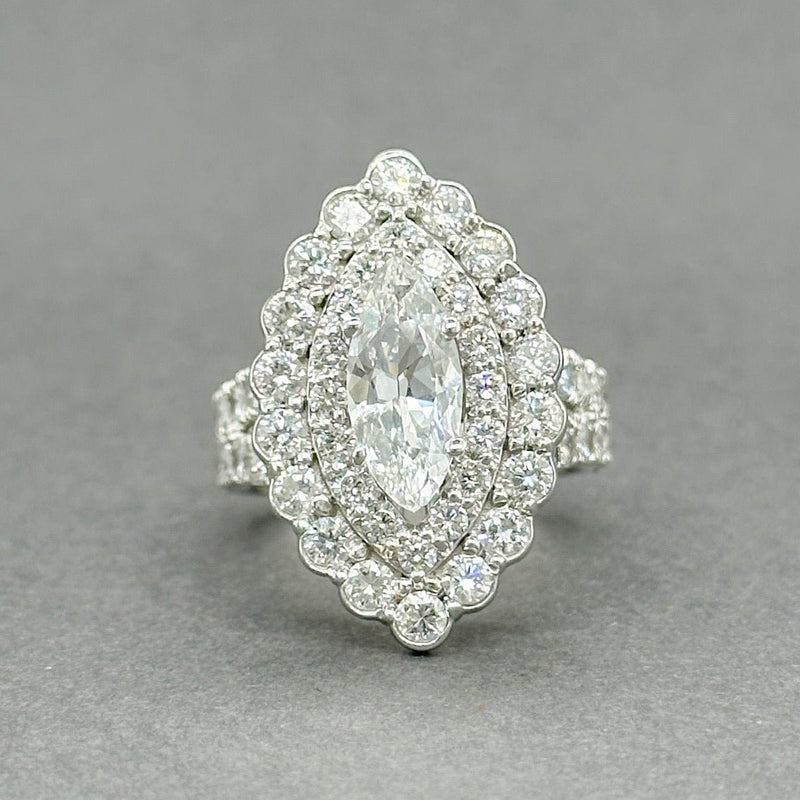 Estate 14K W Gold 4.39ctw G - H/VS2 - SI2 Diamond Marquise Eng. Ring - Walter Bauman Jewelers