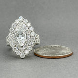 Estate 14K W Gold 4.39ctw G - H/VS2 - SI2 Diamond Marquise Eng. Ring - Walter Bauman Jewelers