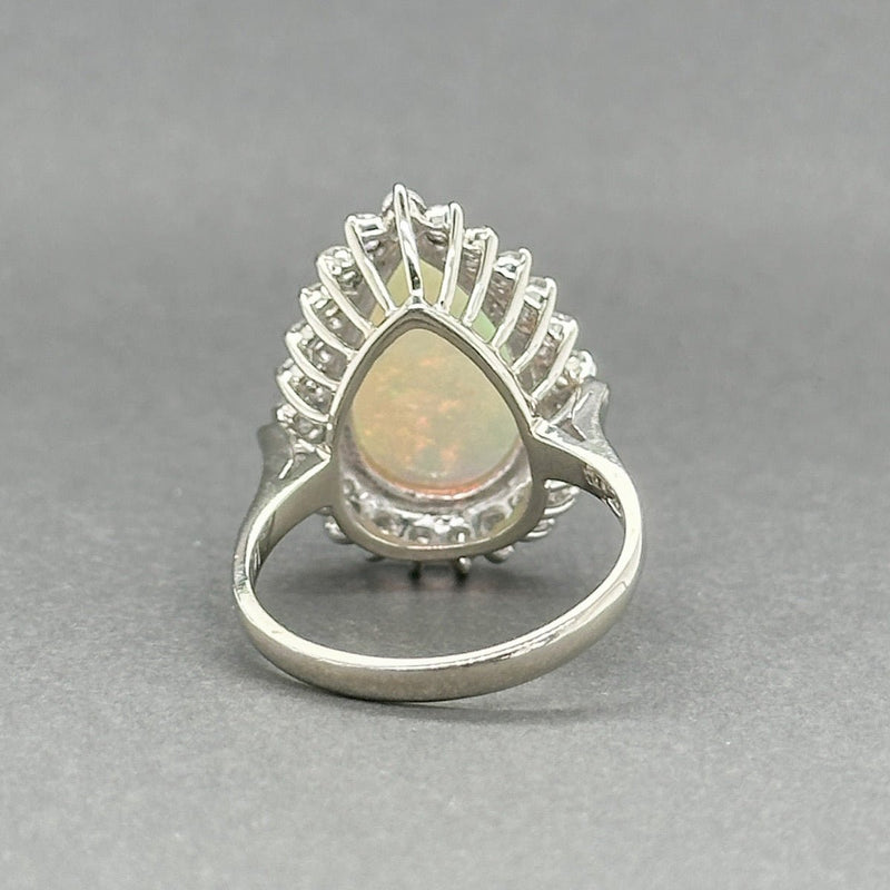 Estate 14K W Gold 4.84ct White Opal & 0.80ctw G/SI1 - 2 Diamond Ring - Walter Bauman Jewelers