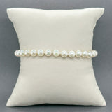 Estate 14K W Gold 5.2 - 5.4mm Pearl Bracelet c - Walter Bauman Jewelers