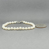 Estate 14K W Gold 5.2 - 5.4mm Pearl Bracelet c - Walter Bauman Jewelers