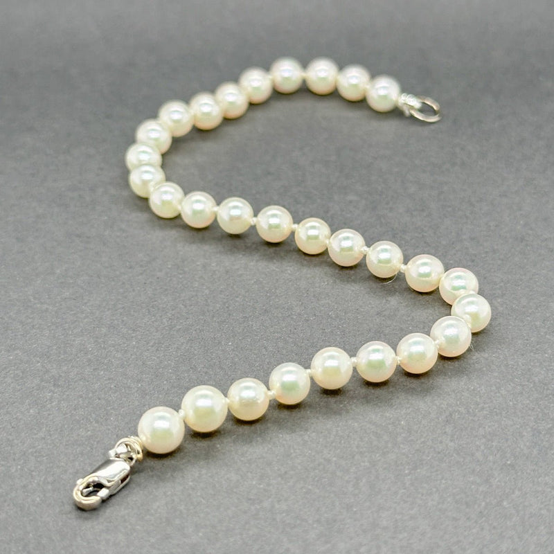 Estate 14K W Gold 5.2 - 5.4mm Pearl Bracelet c - Walter Bauman Jewelers