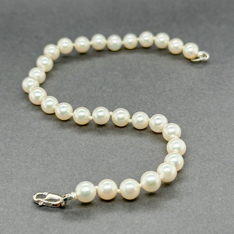 Estate 14K W Gold 5.3 - 5.5mm Pearl Bracelet b - Walter Bauman Jewelers