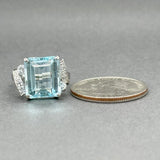 Estate 14K W Gold 5.72ct Aquamarine & 0.19ctw Diamond Ring - Walter Bauman Jewelers