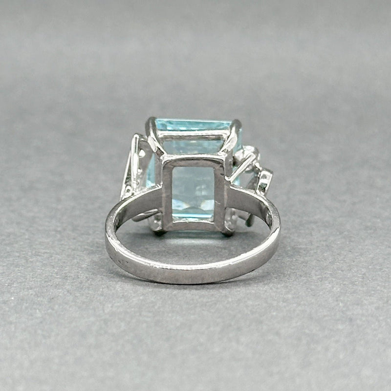 Estate 14K W Gold 5.72ct Aquamarine & 0.19ctw Diamond Ring - Walter Bauman Jewelers