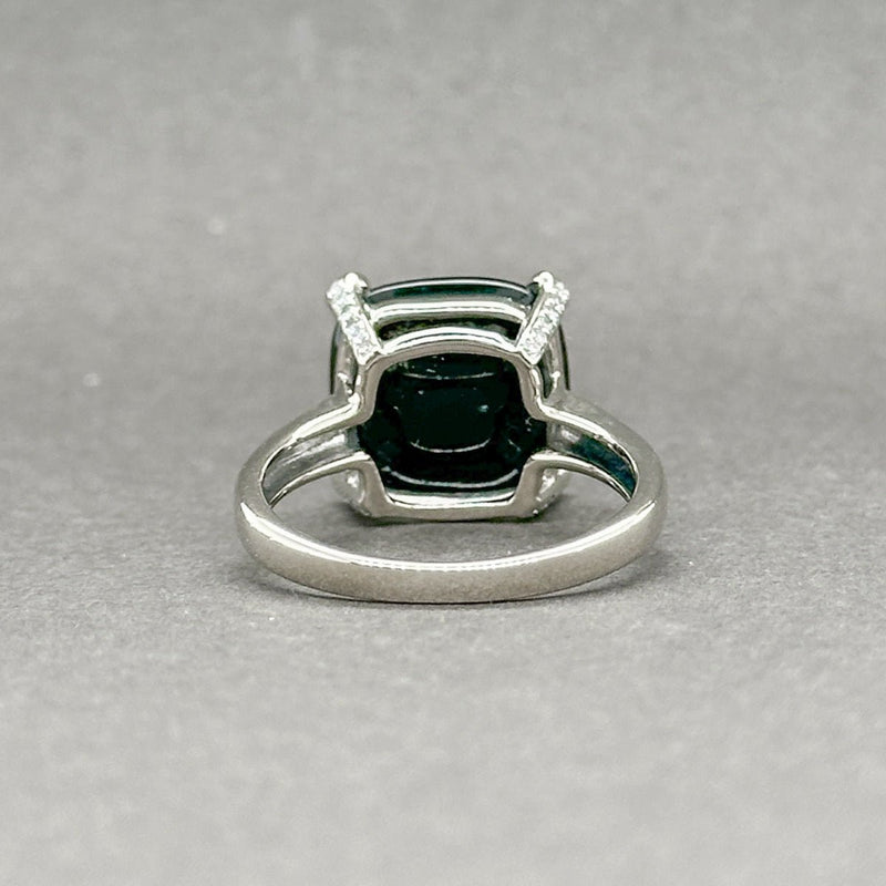 Estate 14K W Gold 6.00ct Onyx & 0.13ctw G/SI1 - 2 Diamond Cocktail Ring - Walter Bauman Jewelers