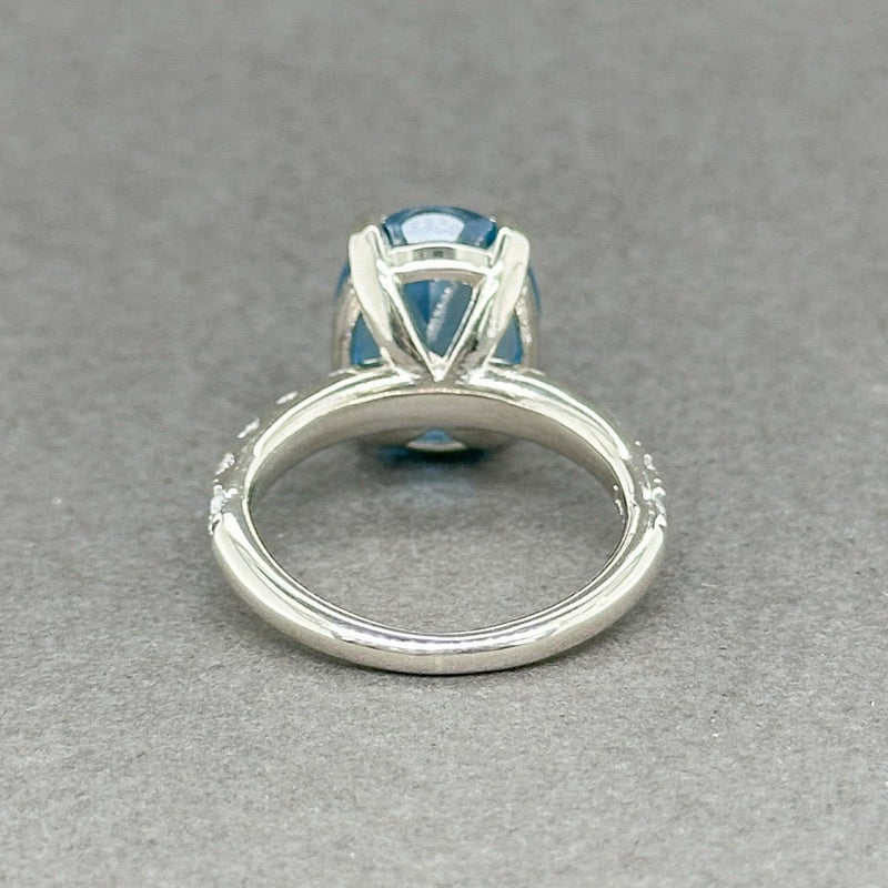 Estate 14K W Gold 6.65ct Topaz & 0.48ctw G-H/SI1-2 Diamond Cocktail Ring - Walter Bauman Jewelers