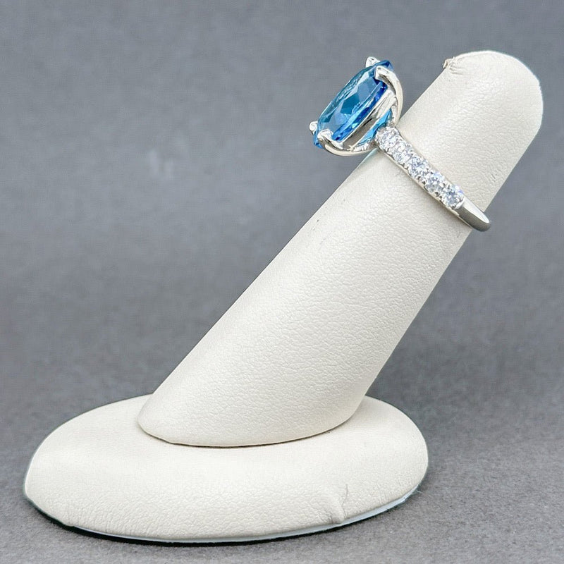 Estate 14K W Gold 6.65ct Topaz & 0.48ctw G-H/SI1-2 Diamond Cocktail Ring - Walter Bauman Jewelers