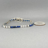 Estate 14K W Gold 7.00ctw Lab - Created Sapphire & 1.32ctw G - H/VS2 - SI1 Diamond Bracelet - Walter Bauman Jewelers