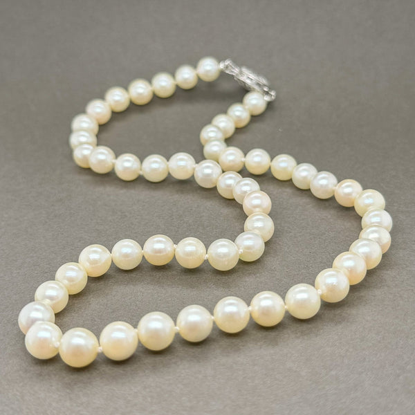 Estate 14K W Gold 7.2mm Cultured Pearl Necklace 17" - Walter Bauman Jewelers