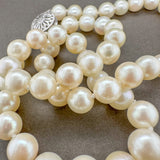 Estate 14K W Gold 7.2mm Cultured Pearl Necklace 17" - Walter Bauman Jewelers