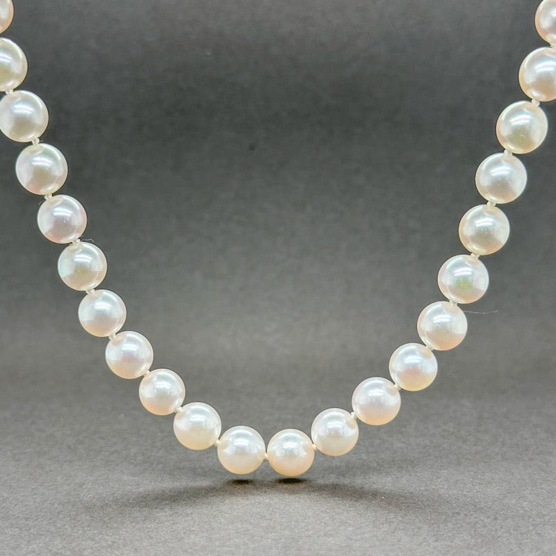 Estate 14K W Gold 7.5-7.8mm 16” Akoya Pearl Necklace - Walter Bauman Jewelers