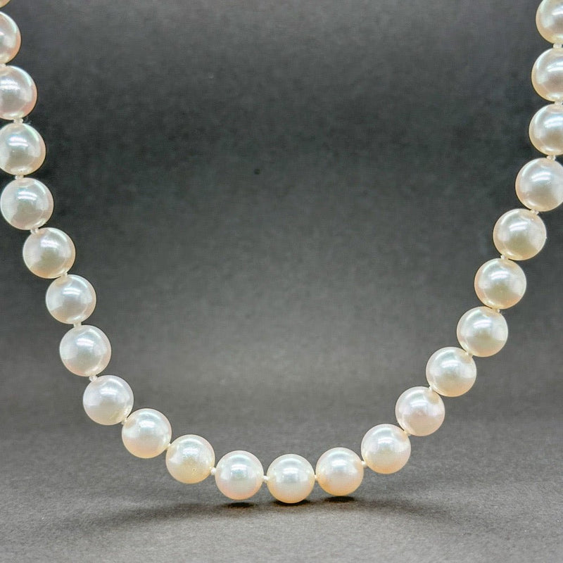 Estate 14K W Gold 7.5-8.0mm 16” Akoya Pearl Necklace - Walter Bauman Jewelers