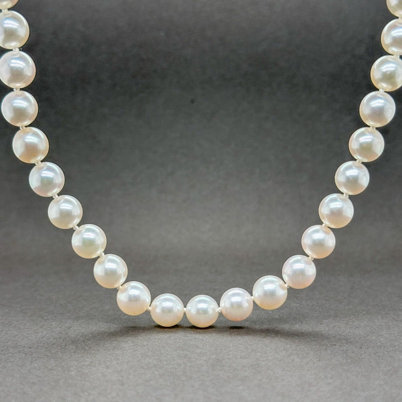 Estate 14K W Gold 7.5-8mm 16” Akoya Pearl Necklace - Walter Bauman Jewelers