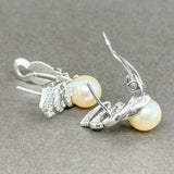 Estate 14K W Gold Akoya Pearl & 0.46ctw G-H/VS2 Diamond Earrings - Walter Bauman Jewelers